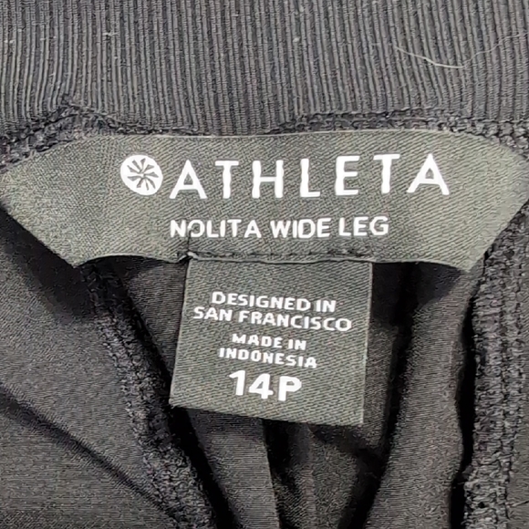 Athleta Black Wide-Leg High-Waist Trouser Pants Size 14 P - Picture 13 of 15